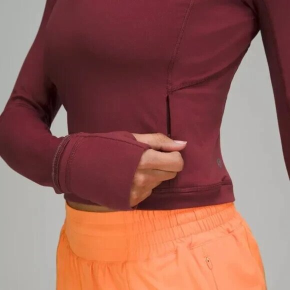It's Rulu Run Cropped / Crop Half Zip Mulled Wine / MLWI - Picture 3 of 8